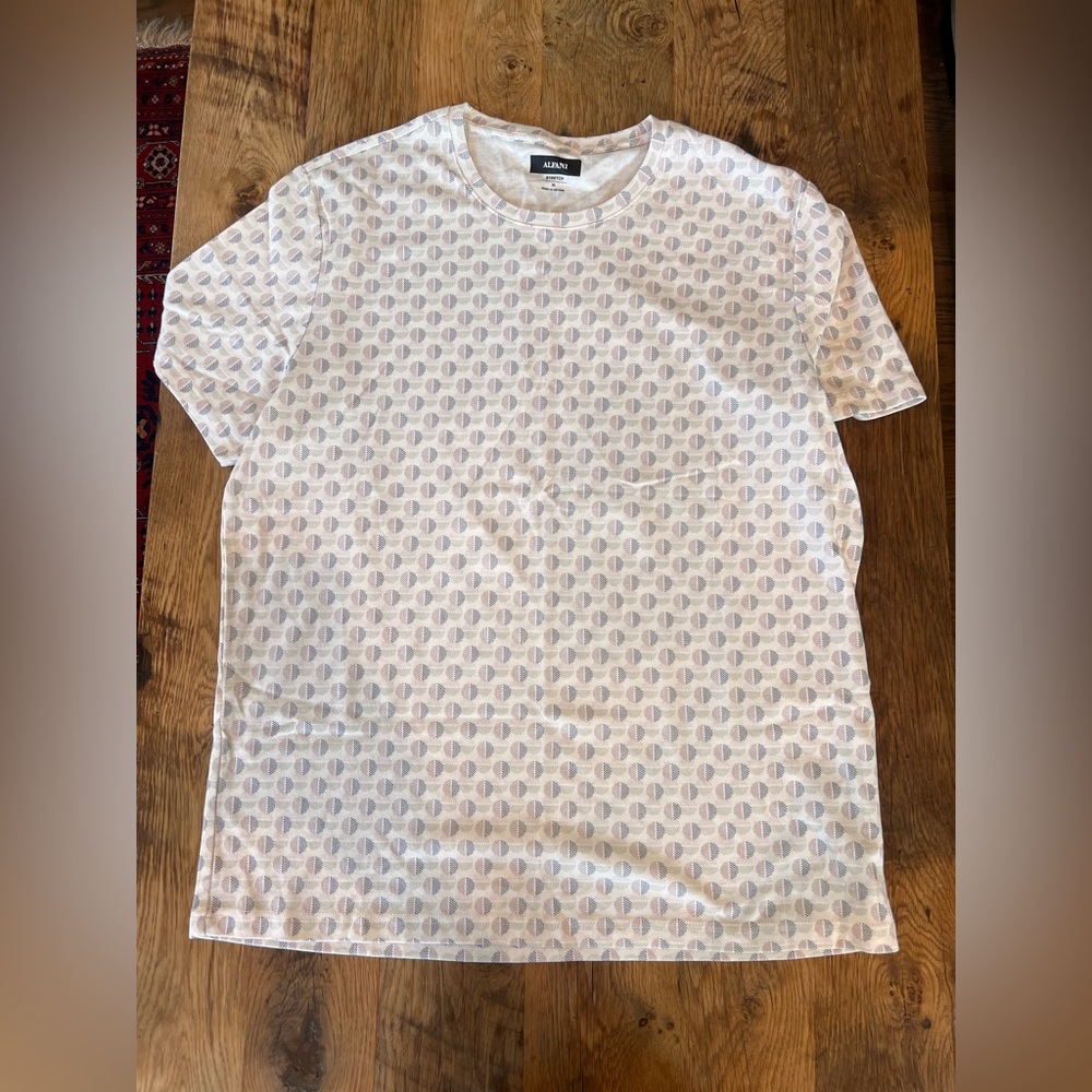 Alfani Men's White Patterned T-Shirt